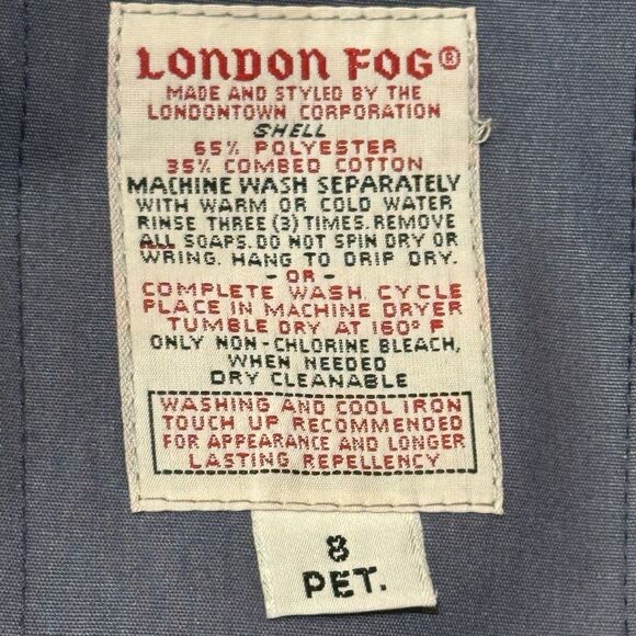 Vintage London Fog Trench Coat Rare Cornflower Blue Lined Women’s 8P USA 80s 90s - Picture 8 of 16